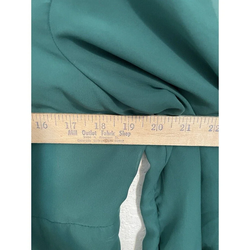 Abercrombie & Fitch Women XL Emerald Green Crop Top Puff Sleeve Feminine Chiffon